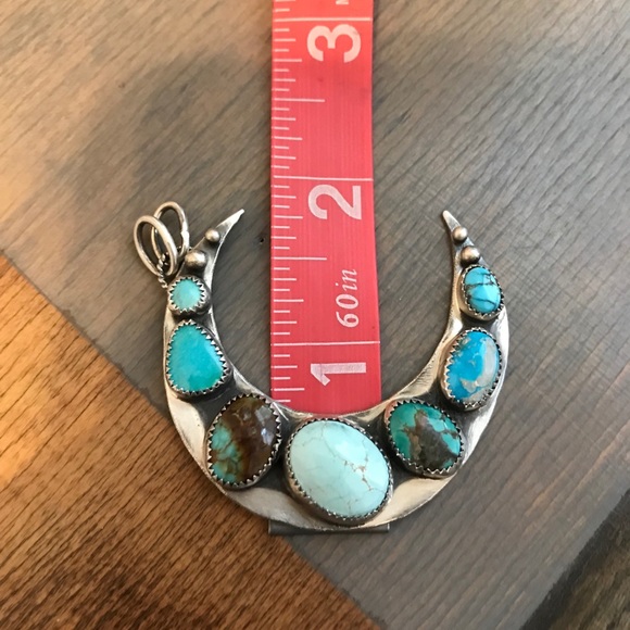 💙SOLD💙Artisan Turquoise Moon Pendant💙🌙 - Picture 7 of 8